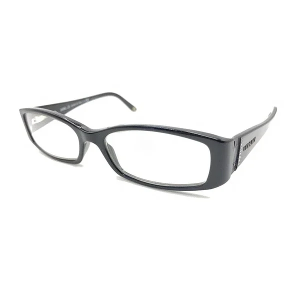 Versace MOD 3091-B GB1 Black Crystals Eyeglasses Frames 51-15 135 Italy Designer